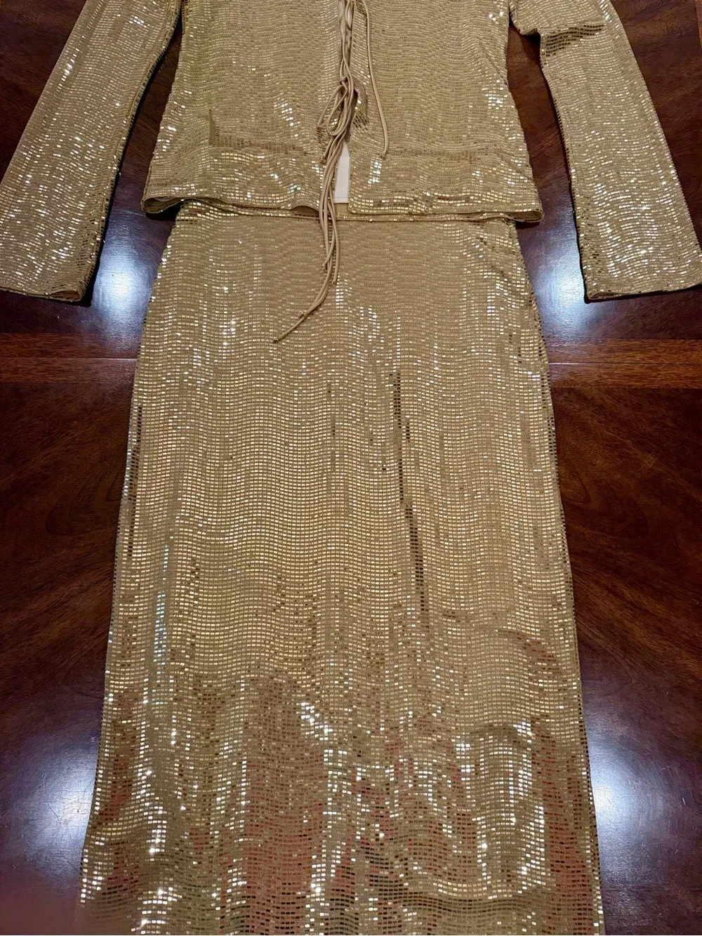 Show Me Your Mumu Thrill Two-piece Set, Gold, size M